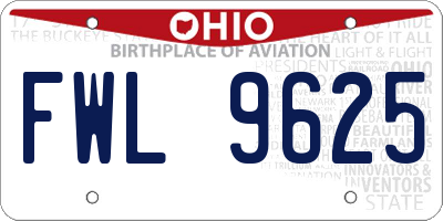 OH license plate FWL9625