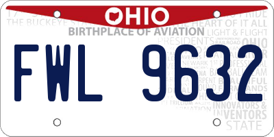 OH license plate FWL9632