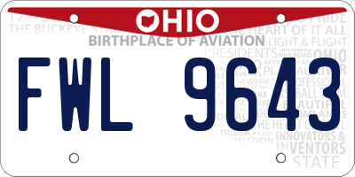 OH license plate FWL9643