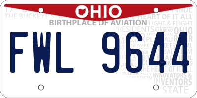 OH license plate FWL9644