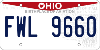 OH license plate FWL9660