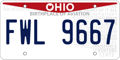 OH license plate FWL9667