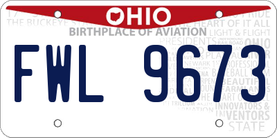 OH license plate FWL9673
