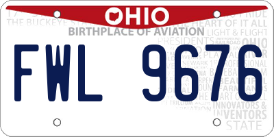 OH license plate FWL9676