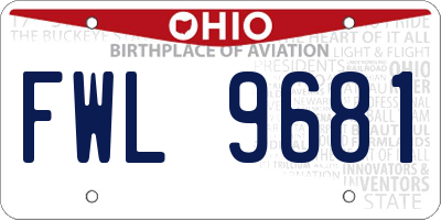 OH license plate FWL9681