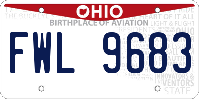 OH license plate FWL9683