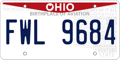 OH license plate FWL9684