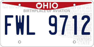 OH license plate FWL9712