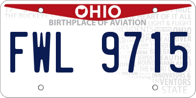 OH license plate FWL9715