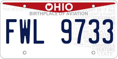 OH license plate FWL9733