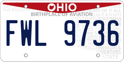 OH license plate FWL9736