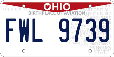 OH license plate FWL9739