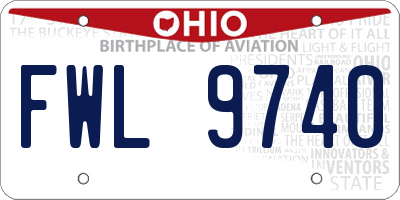 OH license plate FWL9740