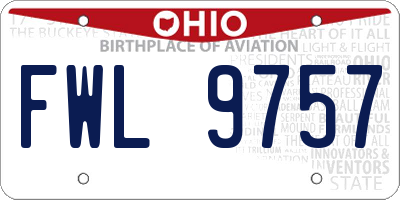 OH license plate FWL9757