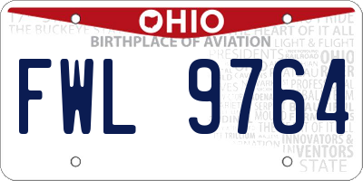 OH license plate FWL9764