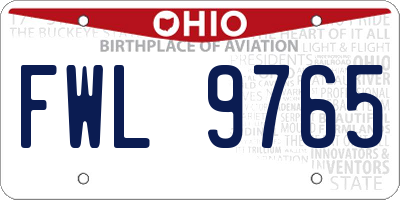 OH license plate FWL9765