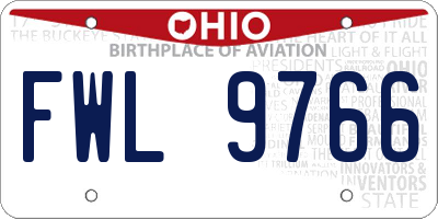 OH license plate FWL9766