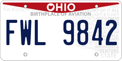 OH license plate FWL9842