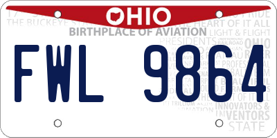 OH license plate FWL9864