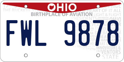 OH license plate FWL9878