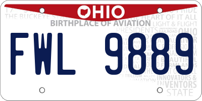 OH license plate FWL9889