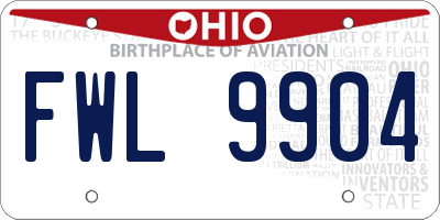 OH license plate FWL9904