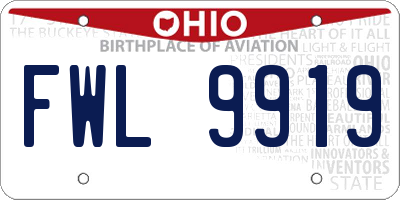 OH license plate FWL9919