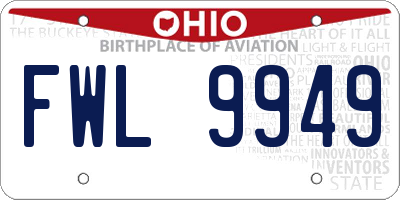 OH license plate FWL9949