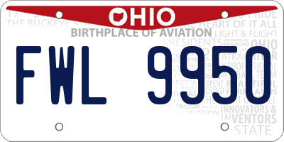 OH license plate FWL9950