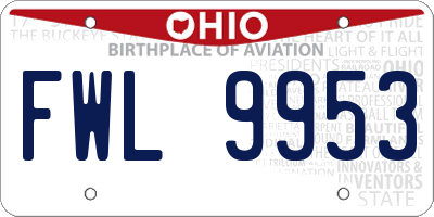 OH license plate FWL9953