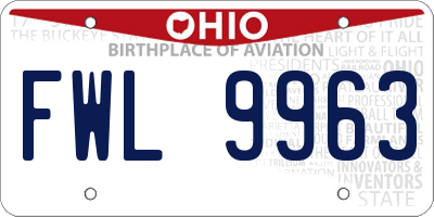 OH license plate FWL9963