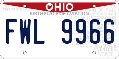 OH license plate FWL9966