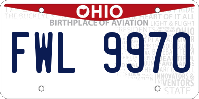 OH license plate FWL9970