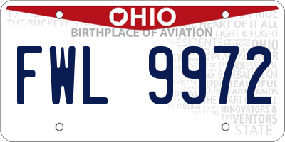 OH license plate FWL9972