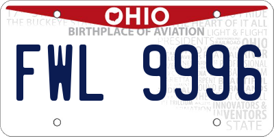 OH license plate FWL9996