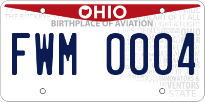 OH license plate FWM0004