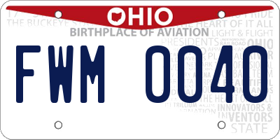 OH license plate FWM0040