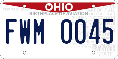 OH license plate FWM0045