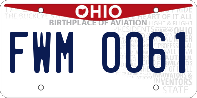 OH license plate FWM0061