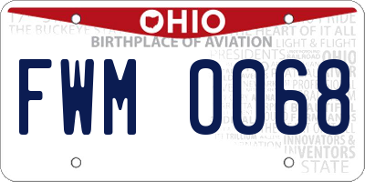 OH license plate FWM0068