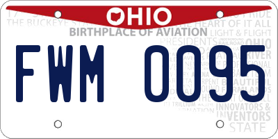 OH license plate FWM0095