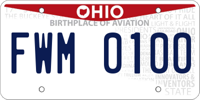 OH license plate FWM0100