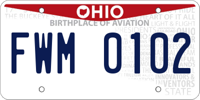 OH license plate FWM0102