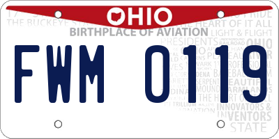 OH license plate FWM0119