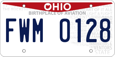 OH license plate FWM0128