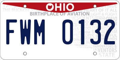 OH license plate FWM0132
