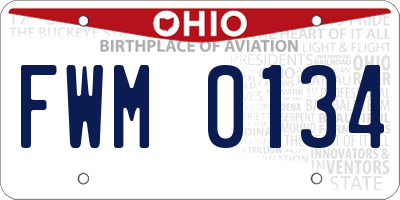 OH license plate FWM0134