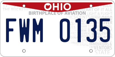 OH license plate FWM0135