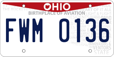OH license plate FWM0136