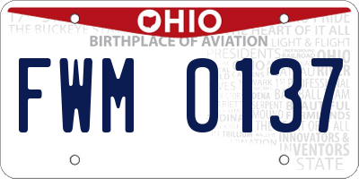 OH license plate FWM0137